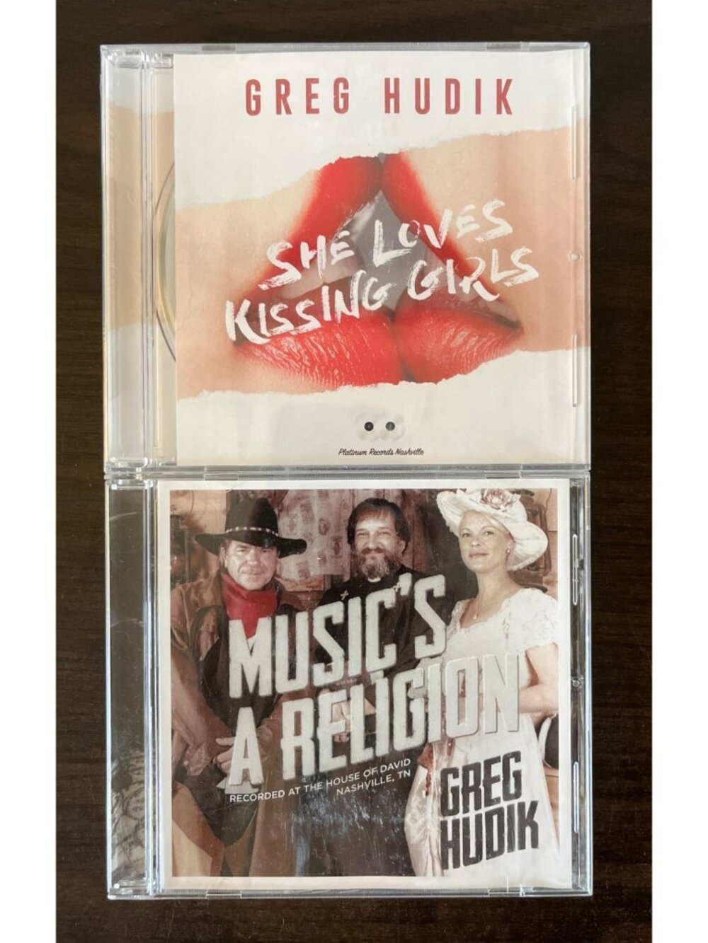 Bundle Of Two Greg Hudik CDs Music's A Religion She Loves Kissing Girls